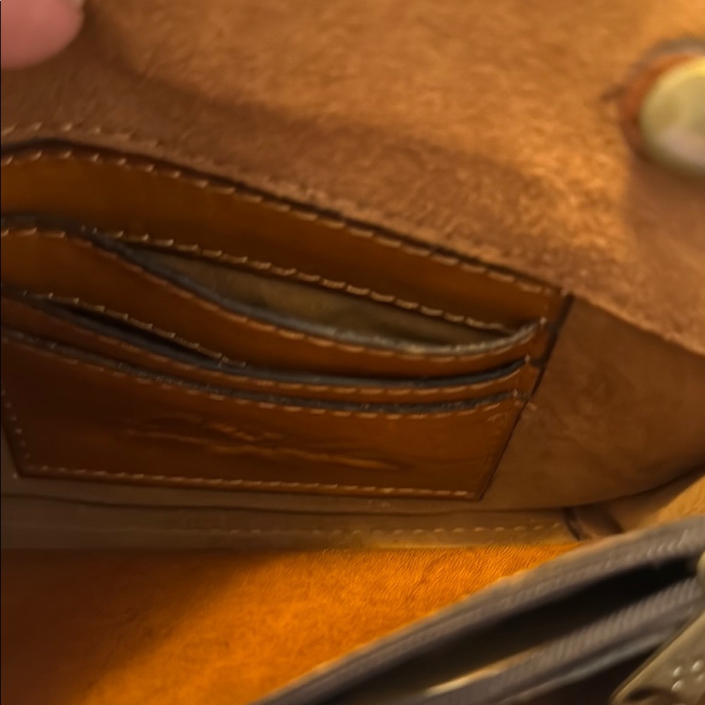 Patricia Nash Tan Embossed Leather Crossbody Bag - Picture 8 of 9